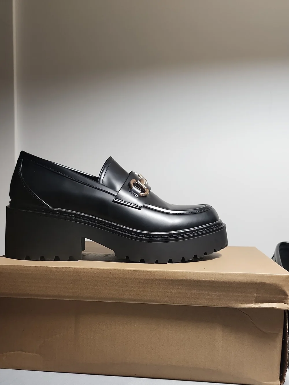 Steve Madden Approach Black Platform Bit Loafers - Size 8
